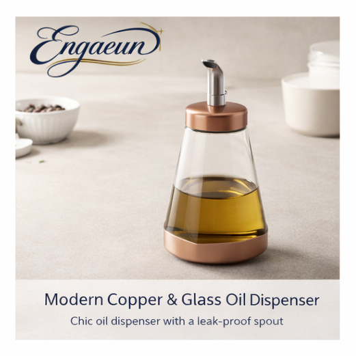 Enqaeun™ Modern Copper & Glass Oil Dispenser