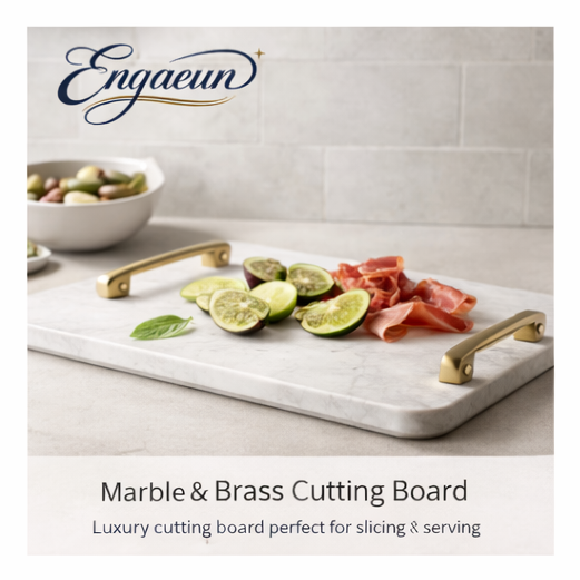 Enqaeun™ Marble & Brass Cutting Board